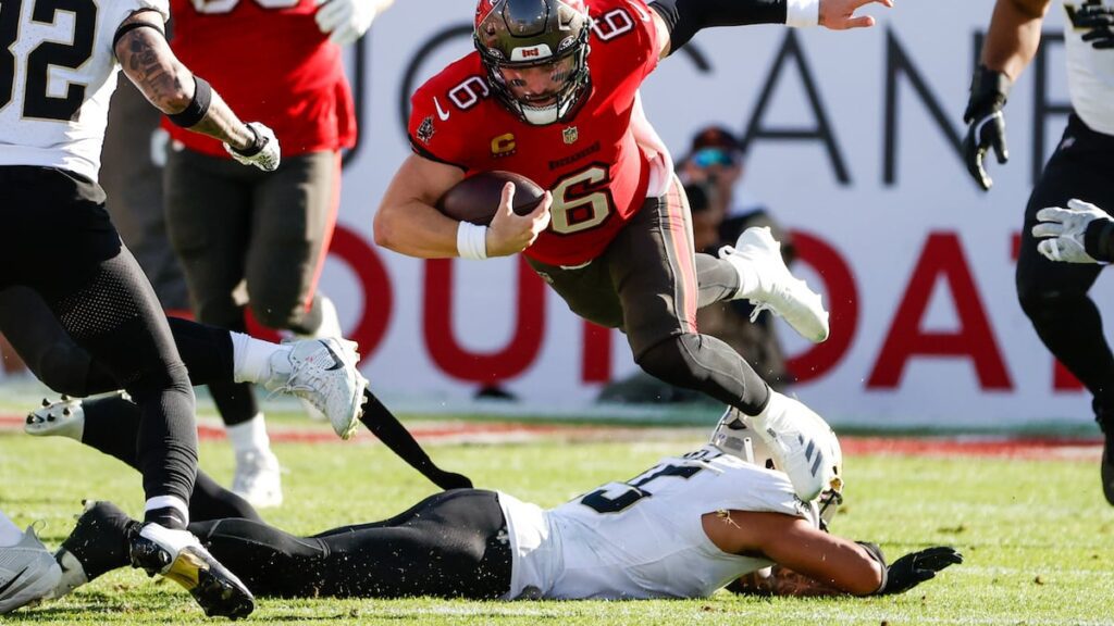 Baker Mayfield used his feet to give Bucs another playoff run